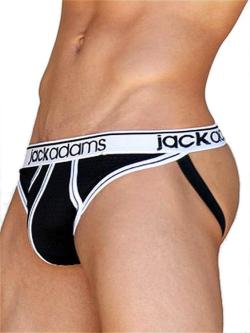 Jock Strap Varsity Mesh Jackadams - Black/White - Size S