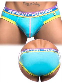 ANDREW CHRISTIAN ''Retro Pop'' BRIEF - Light Blue - Size S