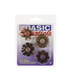 Pack 4 cockrings Super Stretchy - Basic Essentials 