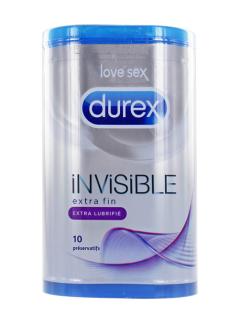 Prservatifs Durex (LoveSexBox) - Invisible ''Extra Lubrifi'' - x10