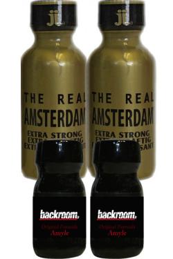 Pack POPPERS Forts 2 Real Amst.GOLD + 2 Backroom