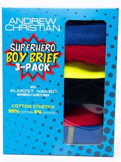 Pack 3 Slips  ''SuperHero'' Andrew Christian - Multicolor - Taille S