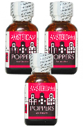 Click to see product infos- Poppers Maxi Amsterdam 25 ml x 3