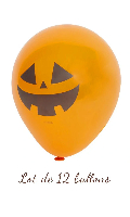 Cliquez pour voir la fiche produit- Lots de 12 ballons ''Citrouille'' - Halloween