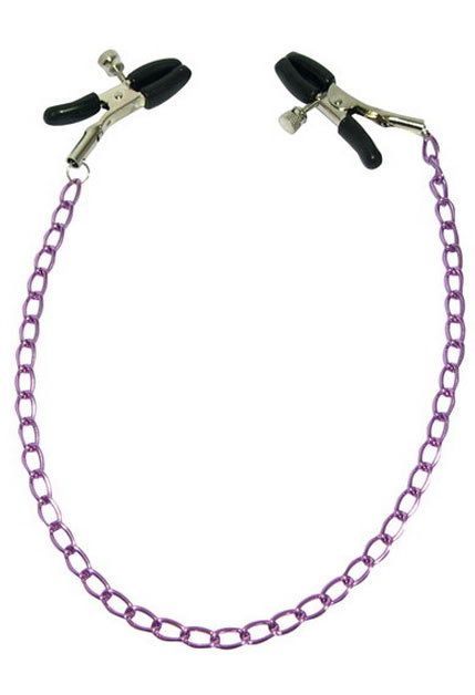 Pince & chaine à seins mauves