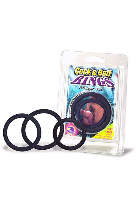 Cock&Ball Rings rubber set Latex (pack de 3)