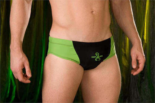 Slip de bain Badehose Rio PriapeWear - Noir/Vert - Taille S
