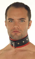 Collier épais noir et rouge