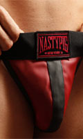 Jock Strap Cuir NastyPig - Rouge/Noir - Taille L