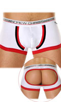 Cliquez pour voir la fiche produit- Air Jock Pro Boxer Andrew Christian - Blanc/Rouge - Taille XL