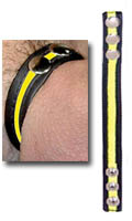 Cliquez pour voir la fiche produit- Cock Strap Cuir ''Bande Couleur'' - Jaune