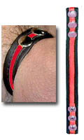Cliquez pour voir la fiche produit- Cock Strap Cuir ''Bande Couleur'' - Rouge
