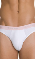 Cliquez pour voir la fiche produit- Slip Calvin Klein - Blanc/Rose clair - Taille M