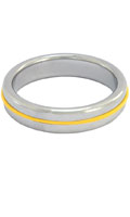 Cliquez pour voir la fiche produit- Donut Cockring Chrome - Bande Jaune - 55 mm