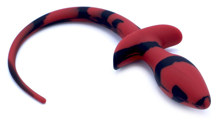 image extraite buttplug dog tail silicone kiotos noir rouge