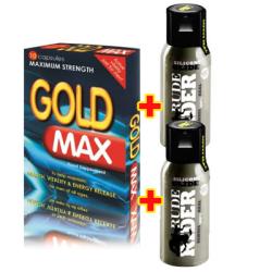 Gold Max - Gélules x 10 + 2 Rude Rider Silicone 30 ml