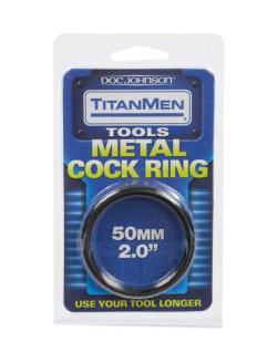 Metal CockRing - TitanMen - 50 mm - Noir