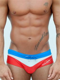 Slip de Bain France - 2Eros - Rouge/Bleu - Taille M