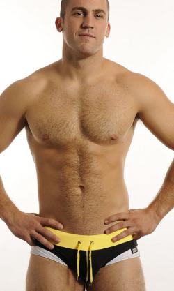 Slip de Bain Axel Swim - GBGB - Noir/Jaune - Taille S