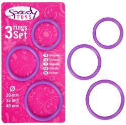 Pack 3 cockrings Silicone ''Spoody Nine'' - Violet