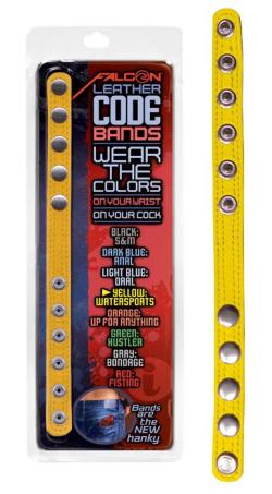 Cockring Leather Code Bands  - Jaune