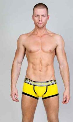 Boxer Ouvert ''Double Crossed Slingshot'' - Timoteo - Jaune/Noir - Taille M
