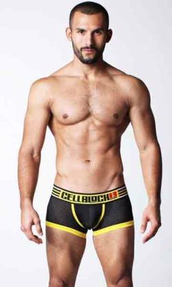 Boxer ouvert ''Gridiron'' - CellBlock 13 - Noir/Jaune - Taille S
