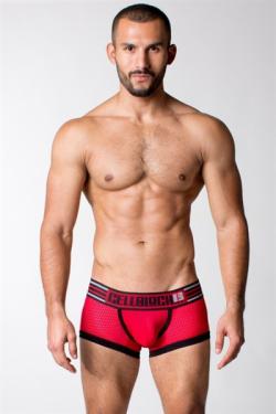 Boxer ouvert ''Gridiron'' - CellBlock 13 - Rouge/Noir - Taille S