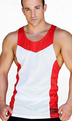 jackadams Air Tank Top - White/Red - Size S