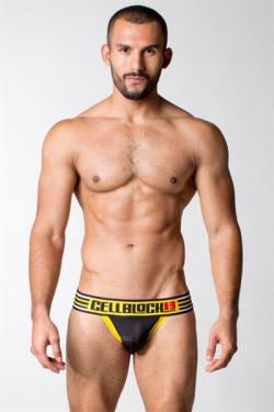 JockStrap ''Grappler'' - CellBlock 13 - Noir/Jaune - Taille L