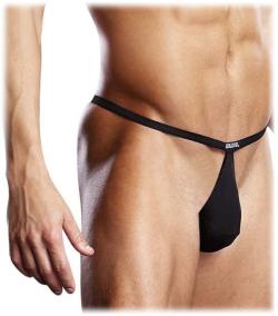 V-String Pouch - Blue Line - Black - Size L/XL