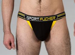 Jock Strap - Sport Fucker - Black/Yellow - Size XL