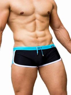 Boxer de bain ''Mardi Gras'' - Manview - Black/Turquoise - Size L