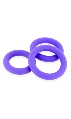 Set de 3 anneaux silicone - Erection Commander Fluo - Violet