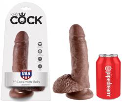 Cock with Balls - King Cock - Black - Size 7 Inches