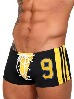 Boxer de bain ''Tactic Lace Up'' - Pistol Pete - Noir/Jaune - Taille L