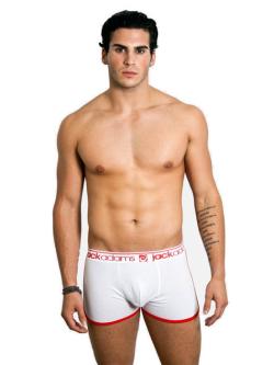 Boxer Sports Trunk - Jackadams - White/Red - Size M