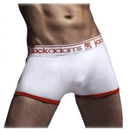 Boxer Comfort Trunk - Jackadams - Blanc/Rouge - Taille S