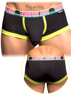 Boxer  ''Trophy Boy'' Andrew Christian - Noir/Vert - Taille XL