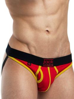 JockStrap A�r� BodyFlex Mesh Jackadams - Red/Yellow - Size XL