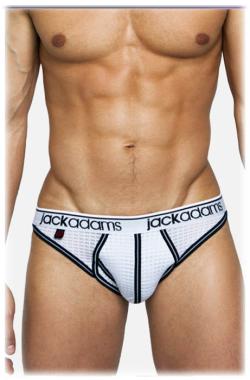 Jock Strap Varsity Mesh Jackadams - Blanc/Noir - Taille S