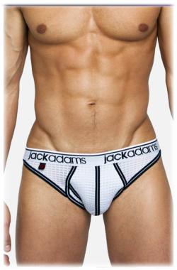 Jock Strap Varsity Mesh Jackadams - White/Black - Size S