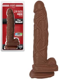 The Beast - Monster Cock - Push - Brown - Size 12 Inches