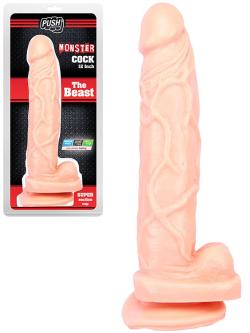 The Beast - Monster Cock - Push - Natural - Size 12 Inches