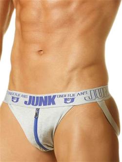 JockStrap ''Explose Zip'' Junk - Gris/Bleu - Taille L