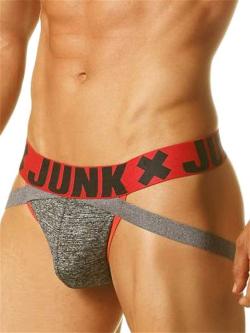 JockStrap ''Smoke'' Junk - Dark Gray/Red - Size XL