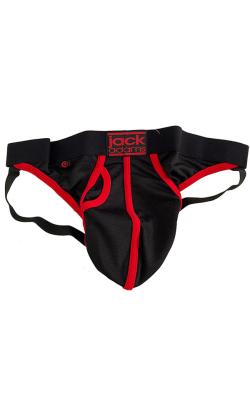JockStrap Ar BodyFlex Mesh Jackadams - Noir/Rouge - Taille XL