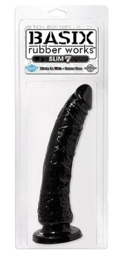 Gode Rubber Works (Slim) - Basix - Black - Size 7 Inches