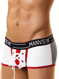 Boxer ''Campus Gym'' - Manview - Blanc/Rouge - Taille L