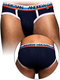 Andrew Christian ''Almost Naked'' Sports Brief - Marine Blue/White - Size L